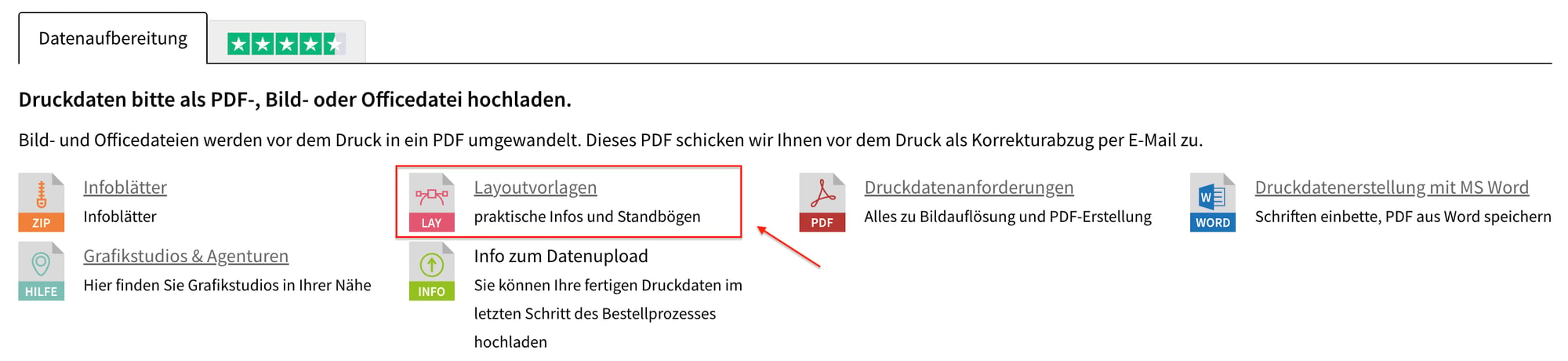 Datenaufbereitung und wo man die Layoutvorlagen findet Datenaufbereitung und wo man die Layoutvorlagen findet