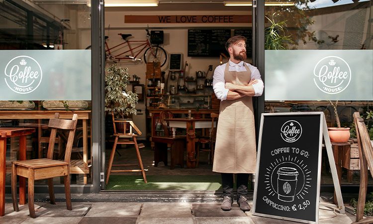 Eingangsbereich eines Kaffehauses Eingangsbereich eines Kaffehauses