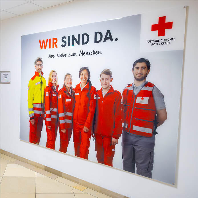 Schilder der Blutspendezentrale NÖ, Wien und Burgenland im Auftrag der markushechenberger.net Werbeagentur