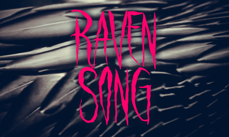 Schwarzer Hintergrund mit der Schriftart Raven Song im Vordergrund.