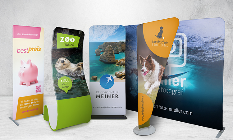 Diverse Zipper-Display-Modelle mit individuellem Druck Diverse Zipper-Display-Modelle mit individuellem Druck